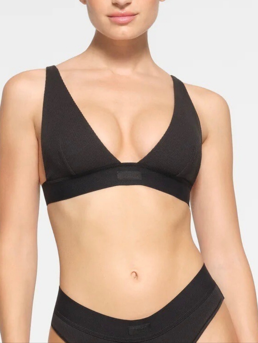 SKIMS Cotton Rib Plunge Bralette